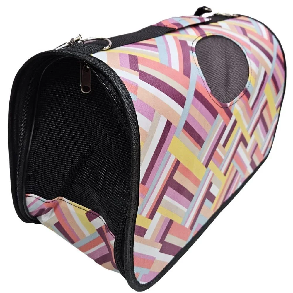 Pet Carrier for Cat, Dog or Other Pets, Wicker Pattern Print